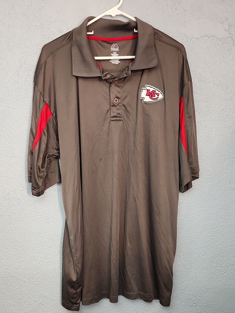 Majestic Kansas City Chiefs Brown Red Polo Shirt